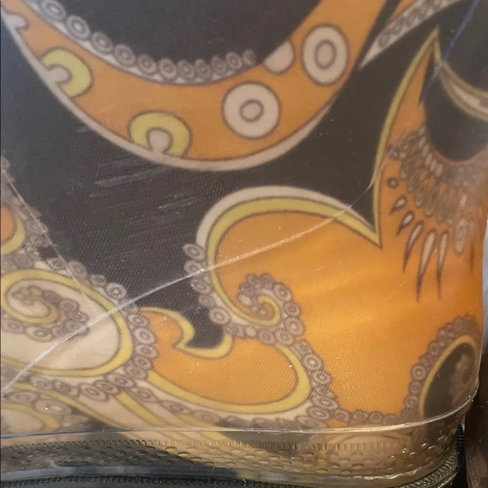 Emilio Pucci Classic Firenze Paisley Design Rubber Rain Boots